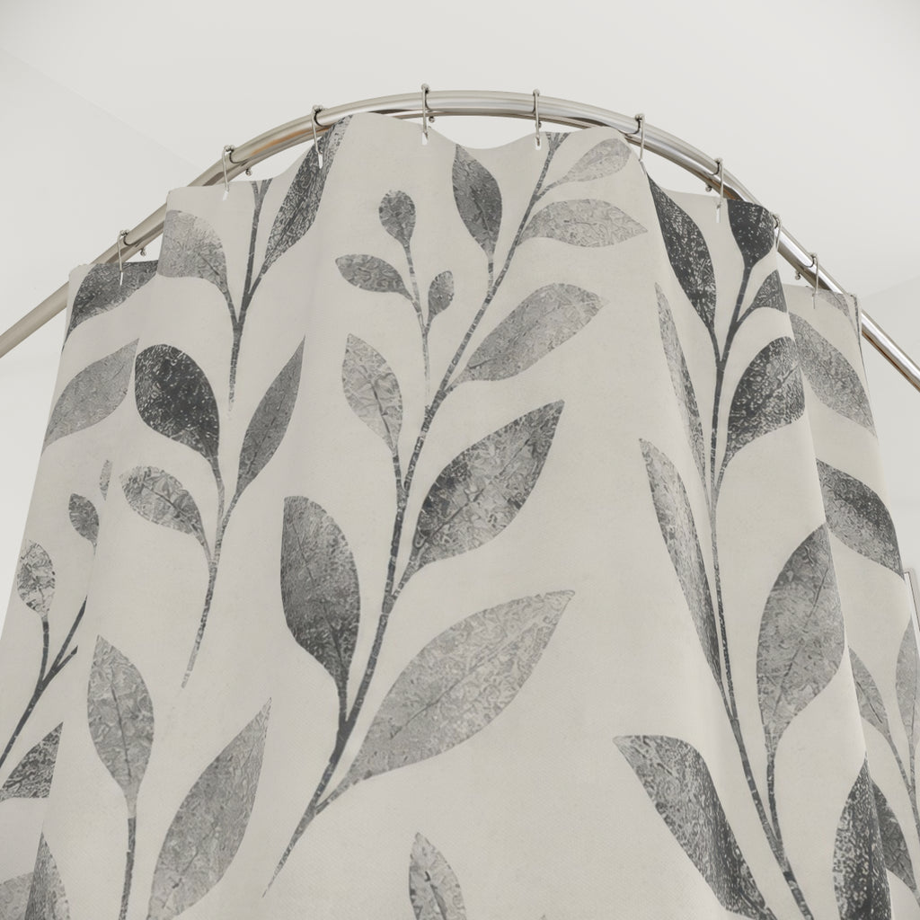 Grey Botanical Vine Shower Curtain