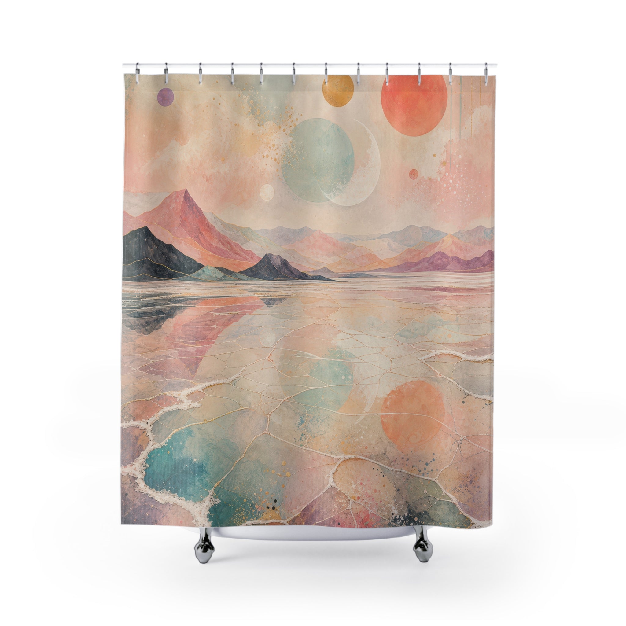 Pastel Salt Flats Mirage Shower Curtain