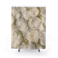Green Beige Stone Texture Shower Curtain