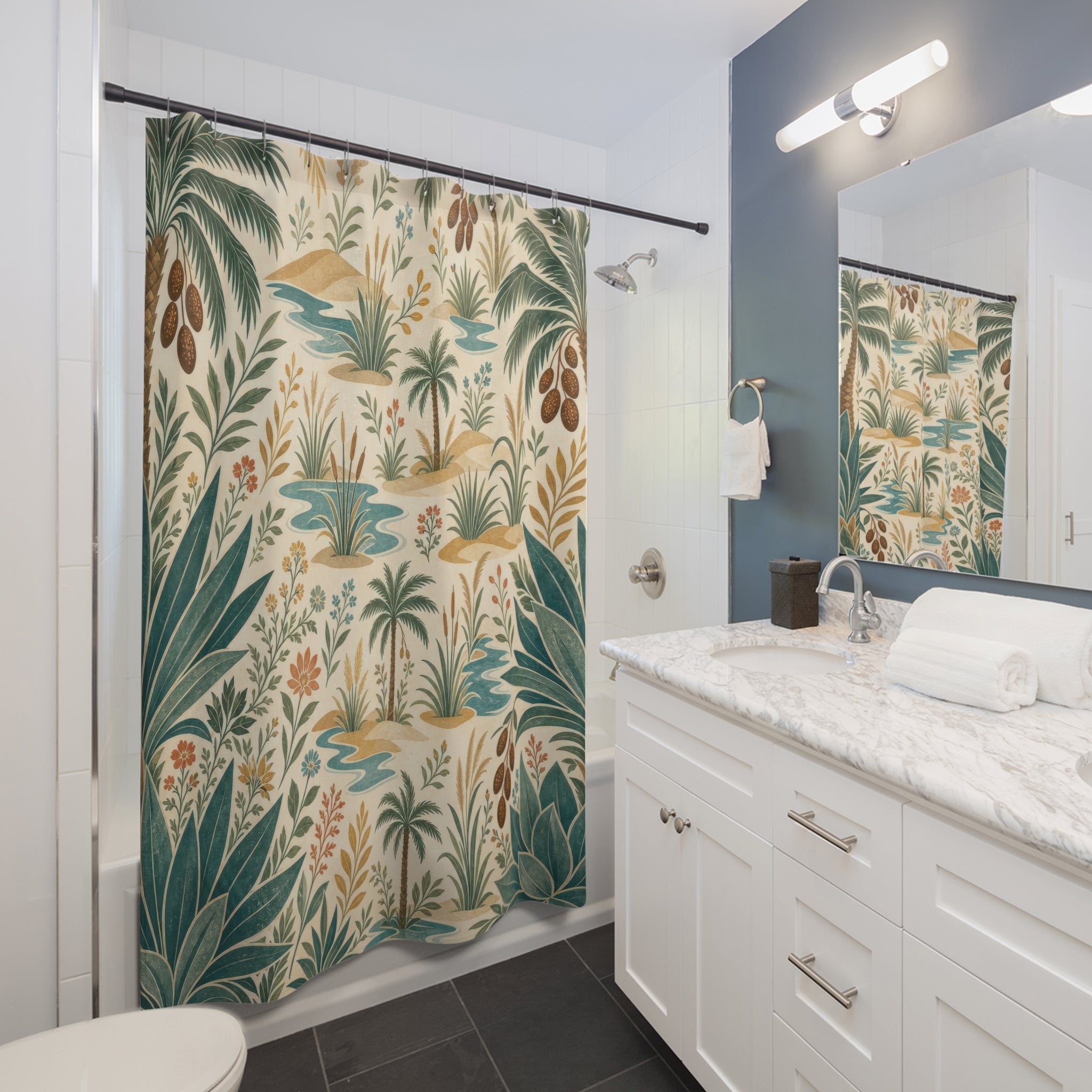 Desert Oasis Tropical Shower Curtain