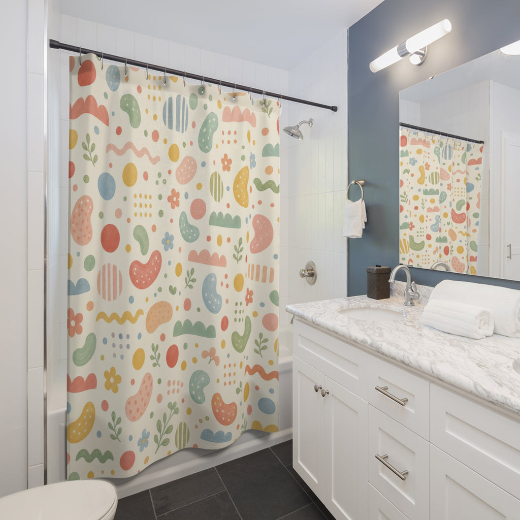 Abstract Retro Shower Curtain