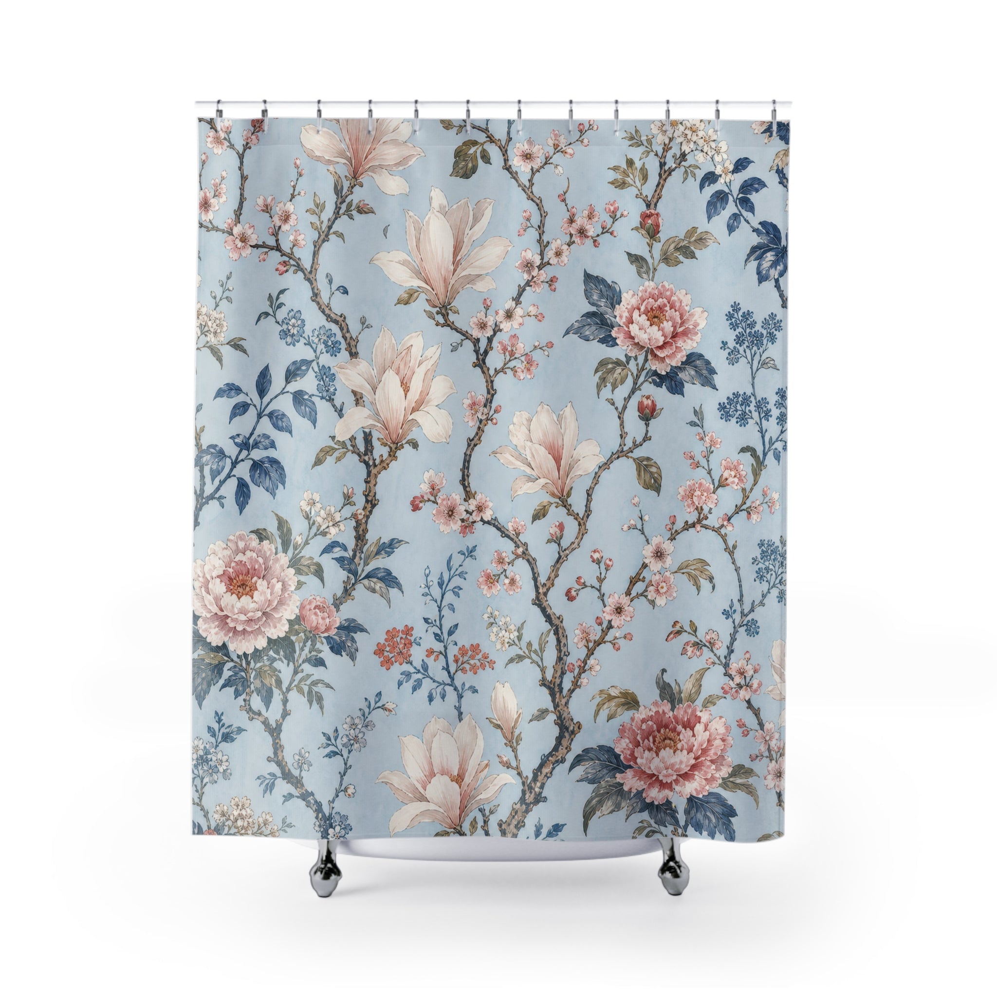 Magnolia Branch Floral Shower Curtain