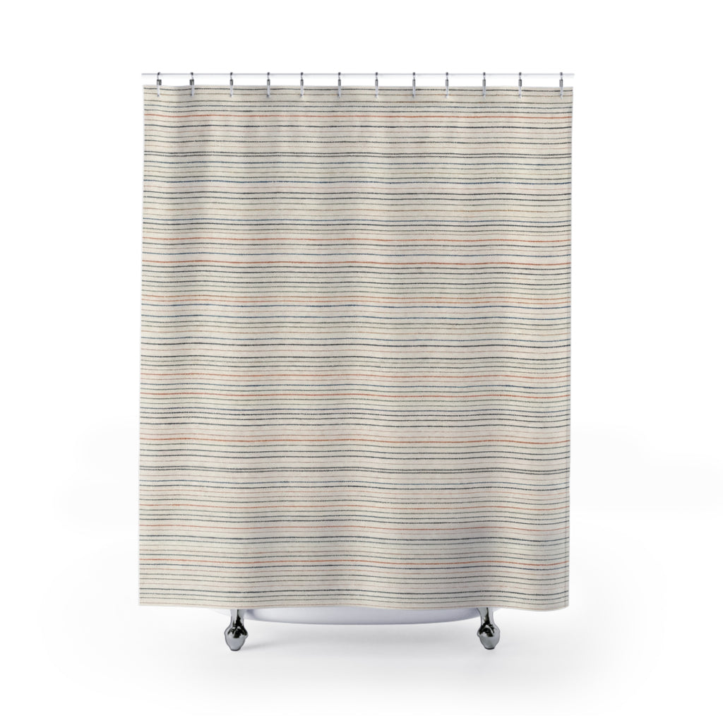 Fine Horizontal Pinstripe Shower Curtain