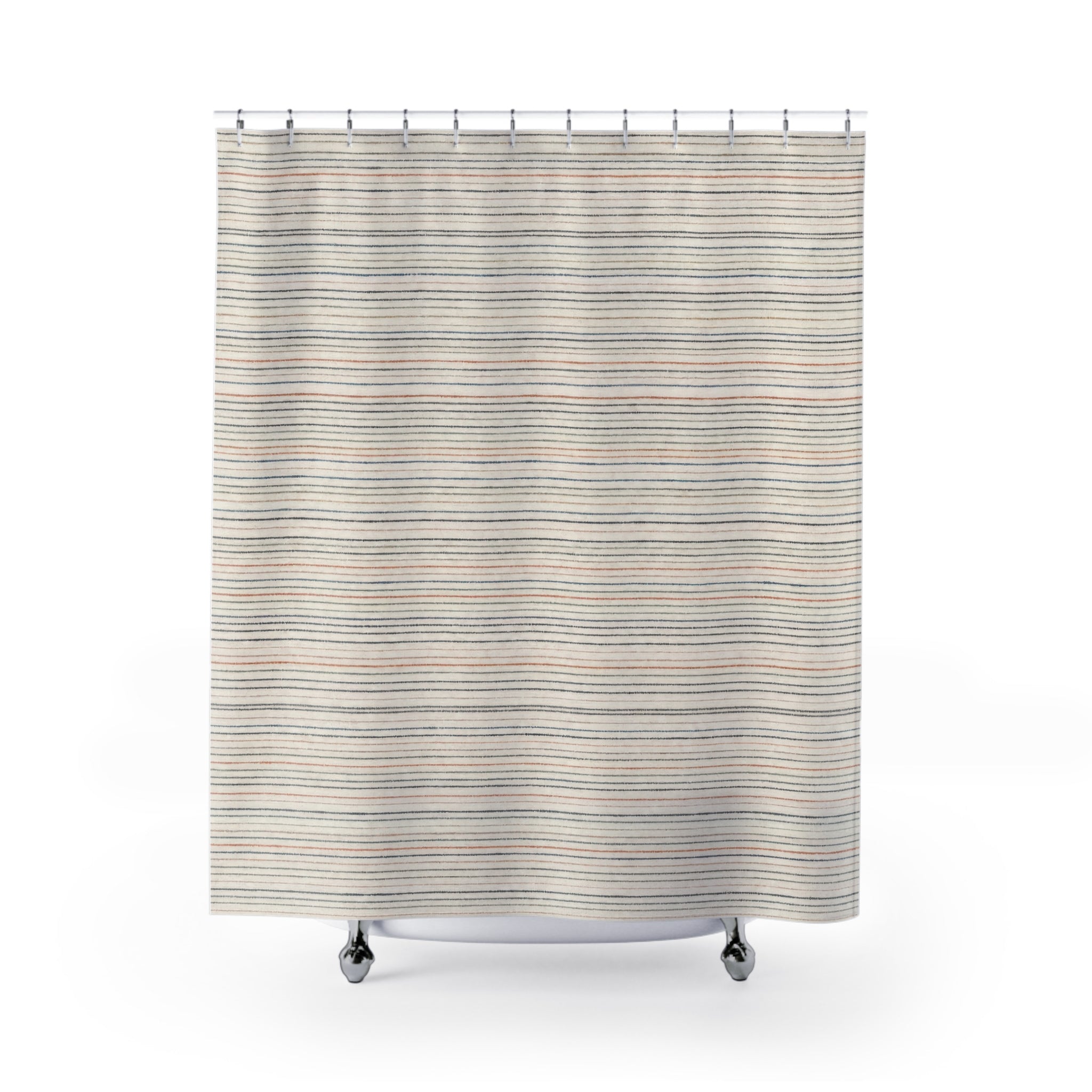 Fine Horizontal Pinstripe Shower Curtain