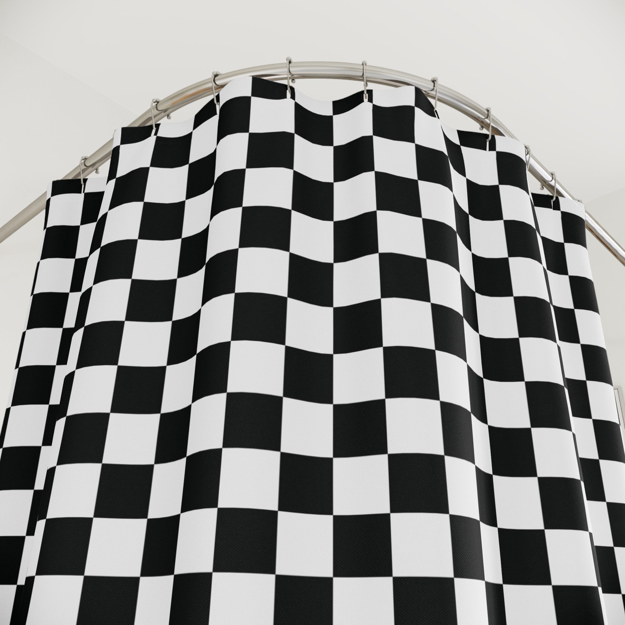 Black and White Buffalo Check Shower Curtain
