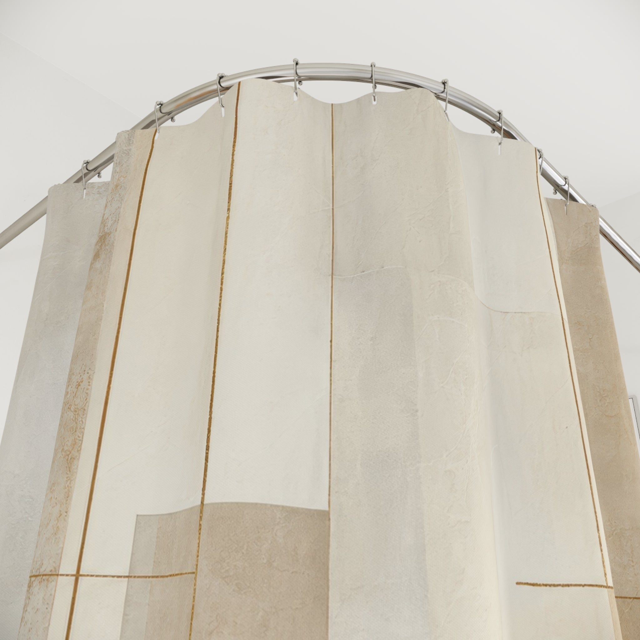Minimalist Modern Beige Shower Curtain
