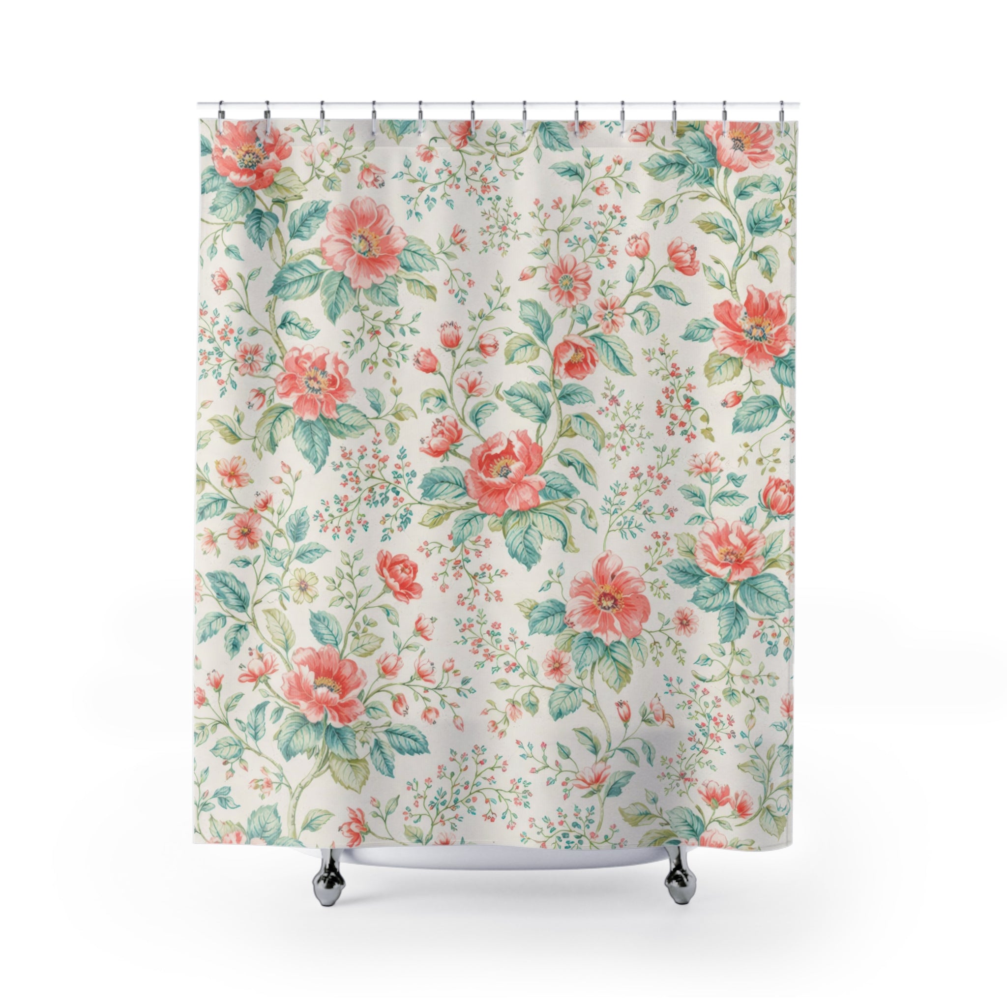 Vintage English Cottage Floral Shower Curtain – Chintz