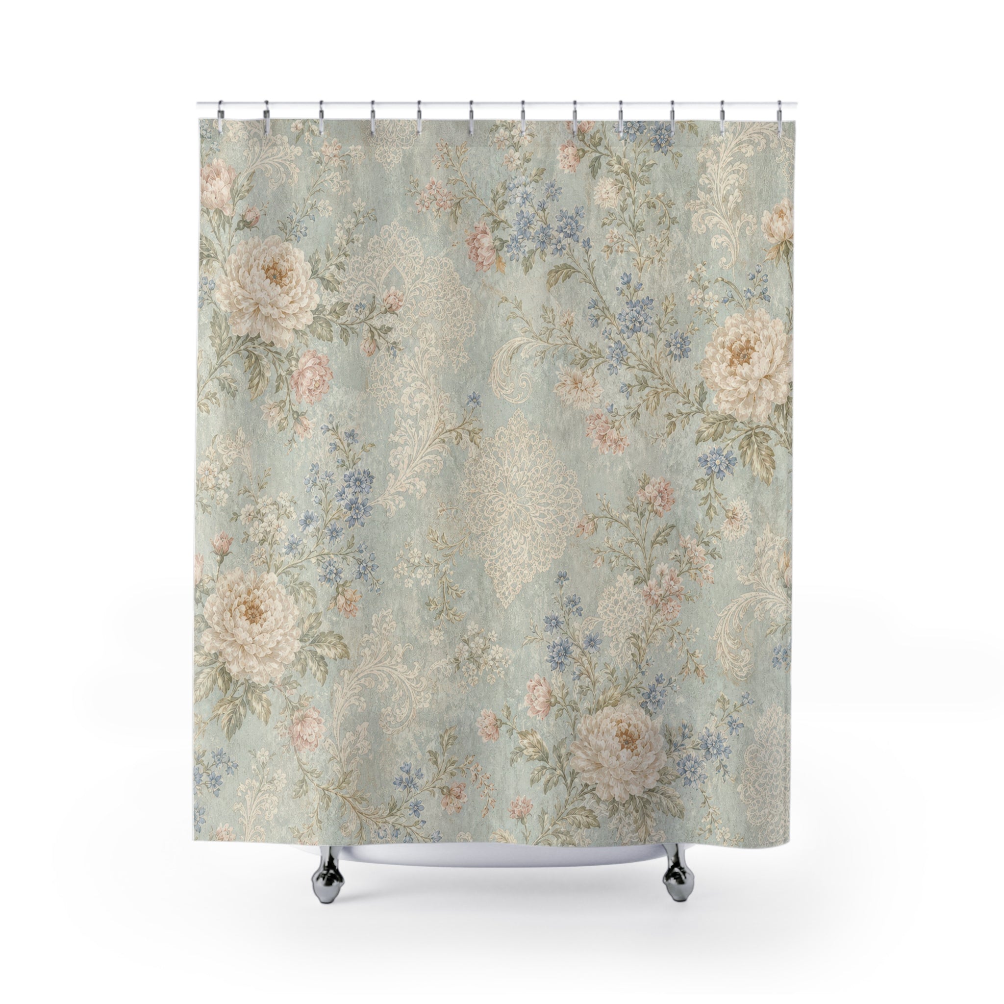 Pale Distressed Rose Shower Curtain