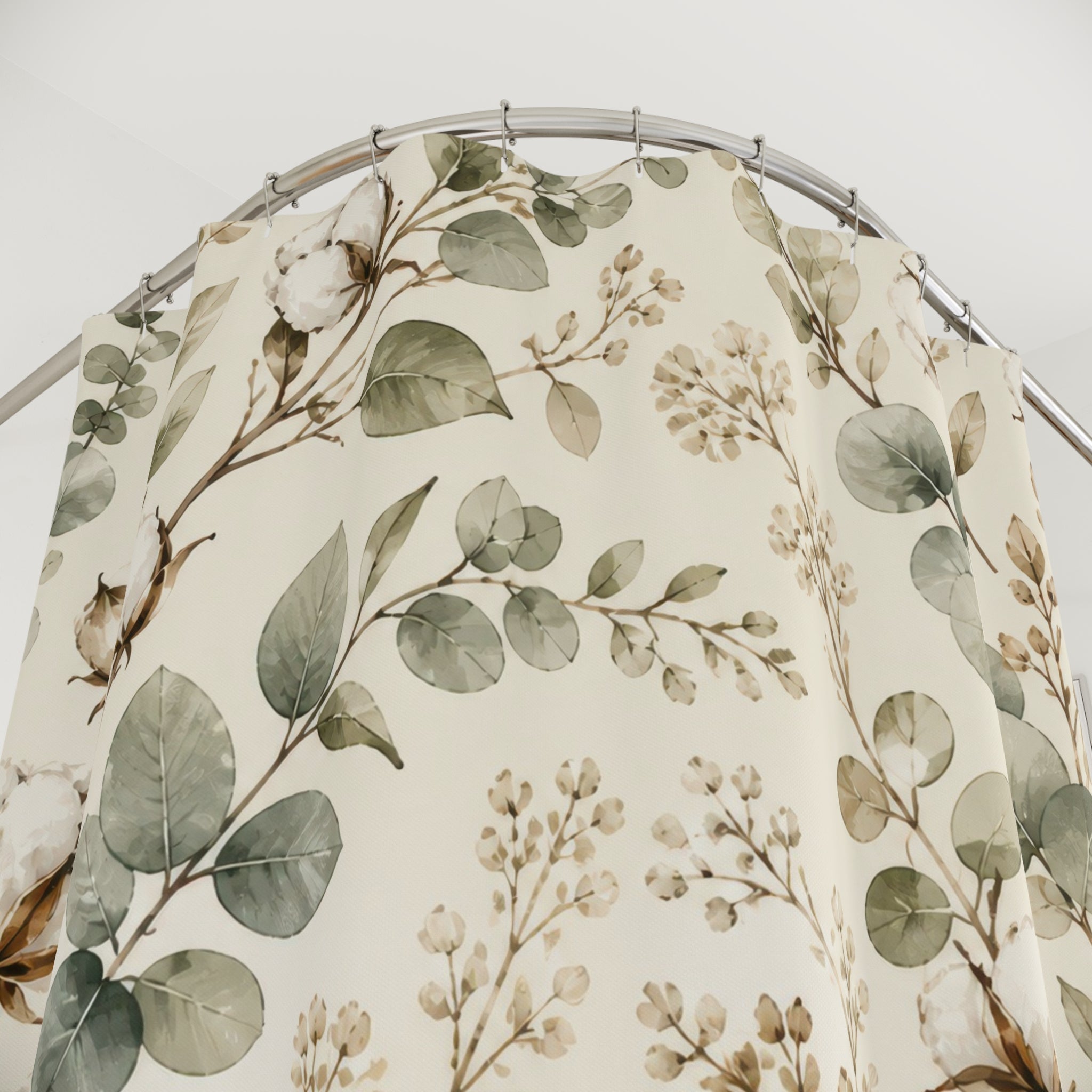 Eucalyptus Green Leaf Shower Curtain