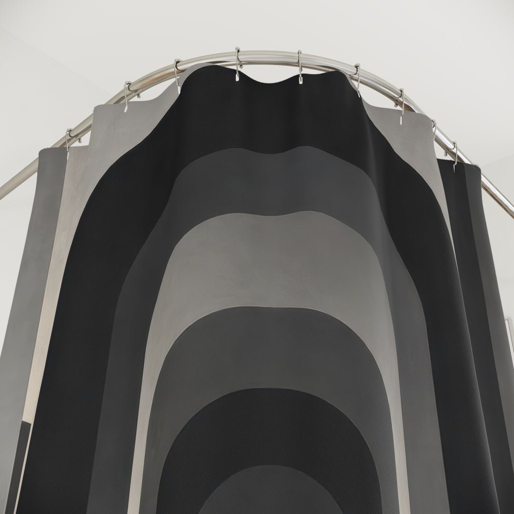 Black & Grey Modern Arch Shower Curtain