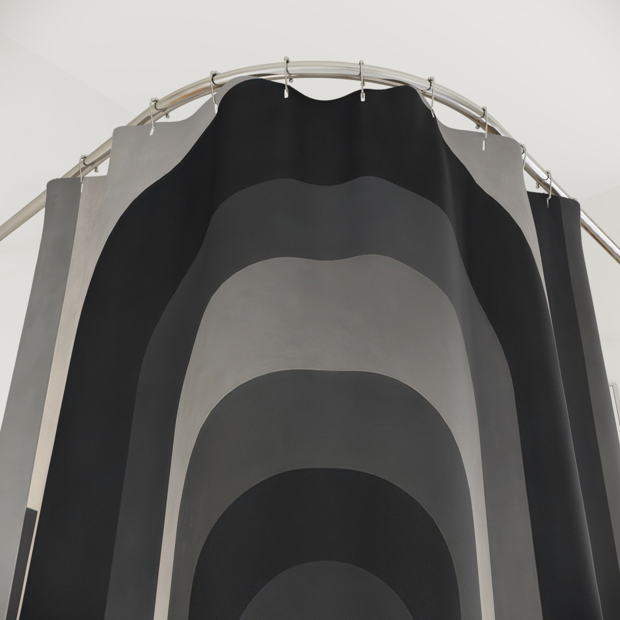 Black & Grey Modern Arch Shower Curtain