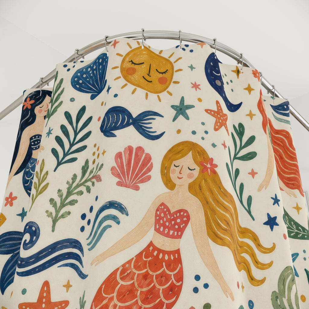 Colorful Ocean Repeat Shower Curtain