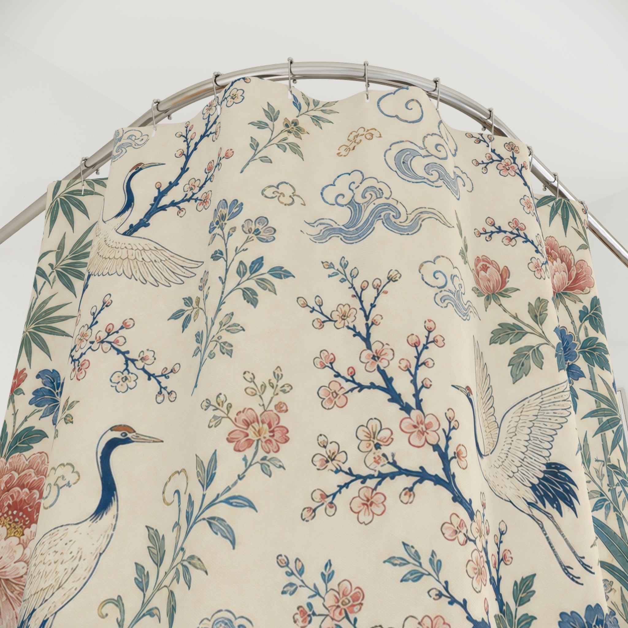 Chinoiserie Blue and White Shower Curtain: Chinoiserie Shower