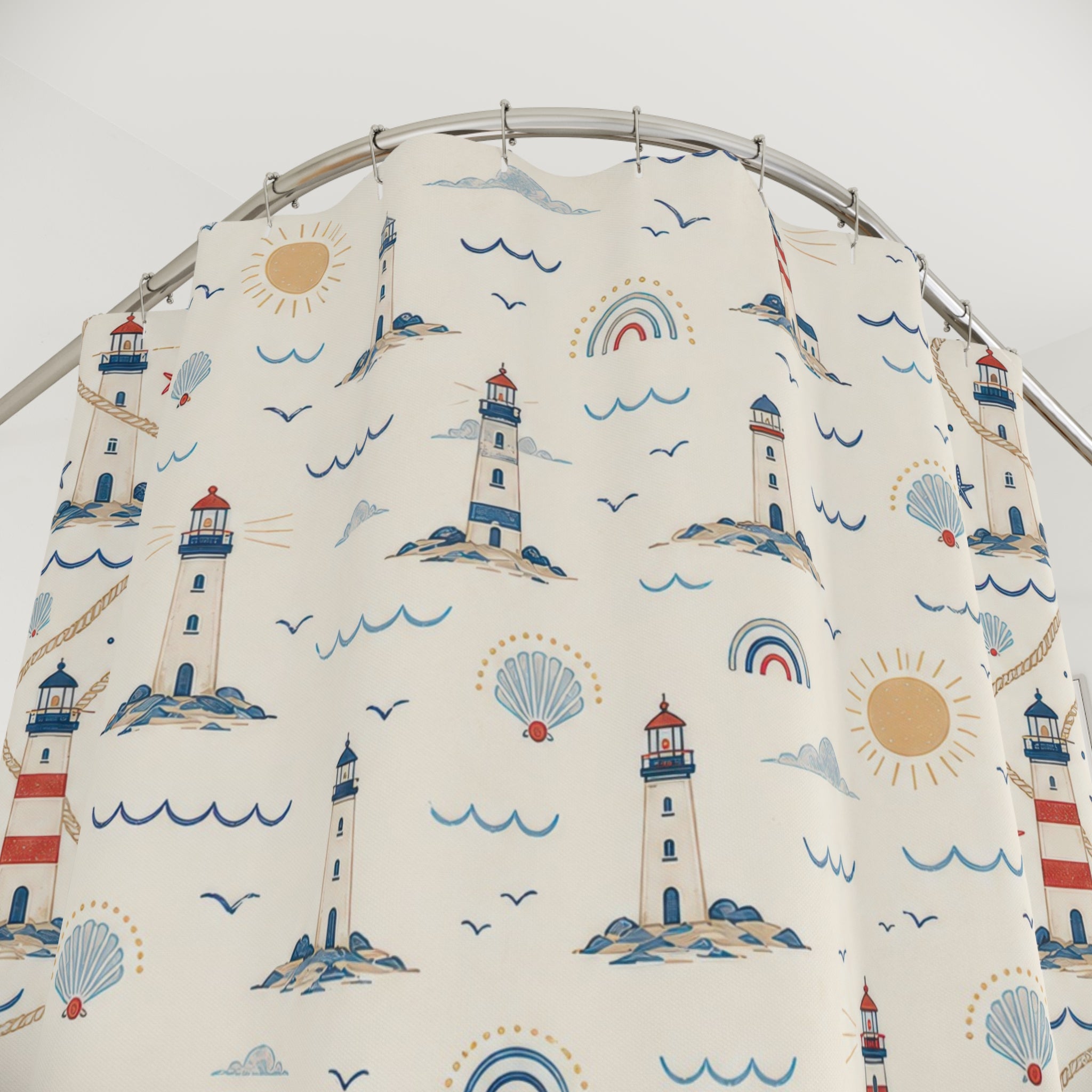 Lighthouse Coastal Shower Curtain: Lighthouse Shower Curtain
