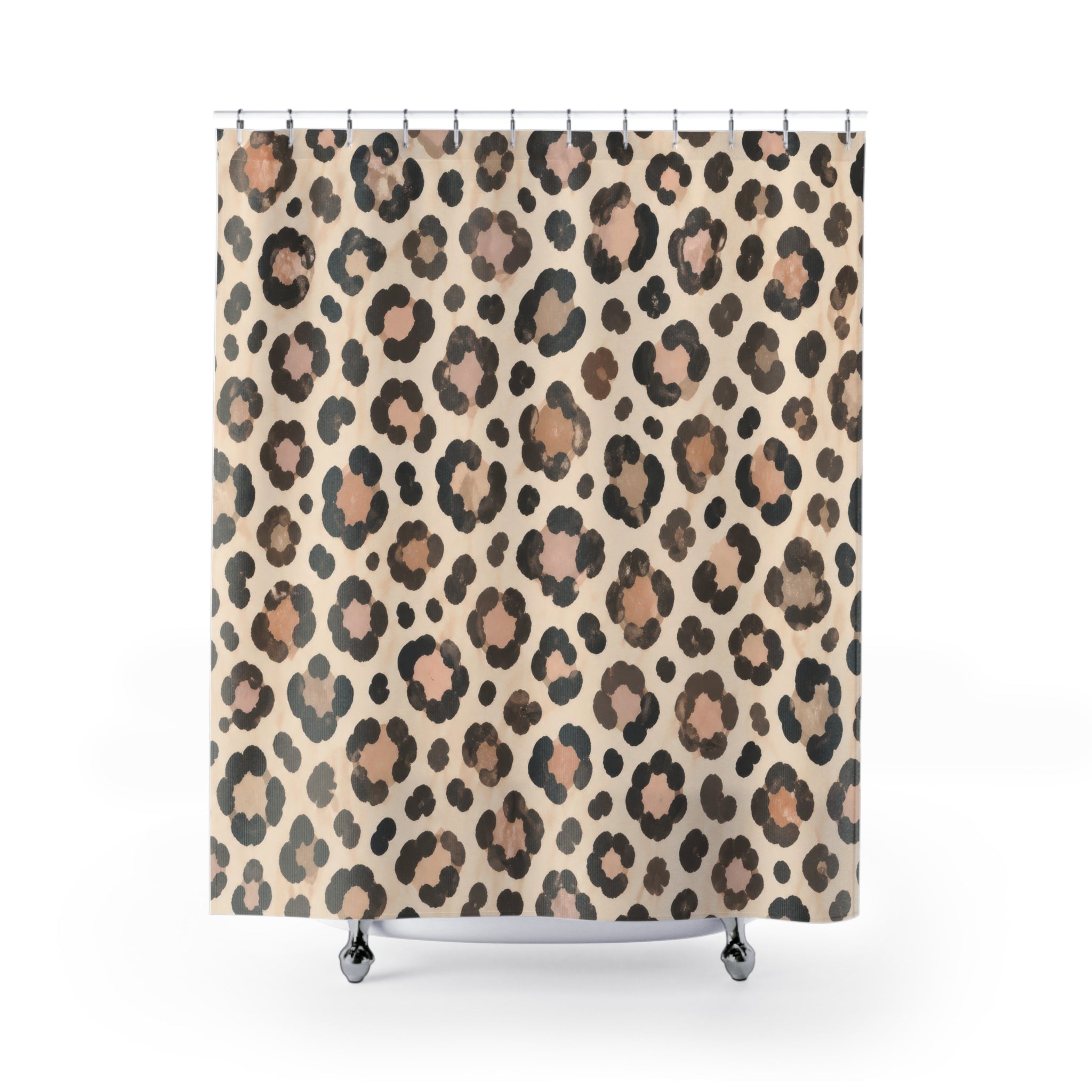 Soft Neutral Leopard Print Shower Curtain