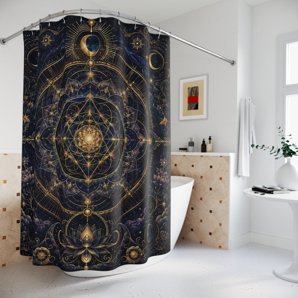 Celestial Mandala Shower Curtain: Sacred Geometry