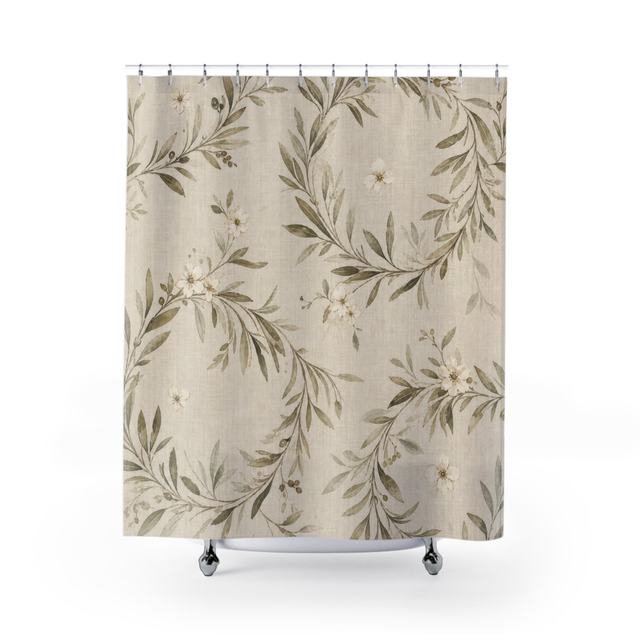 Olive Wreath Shower Curtain