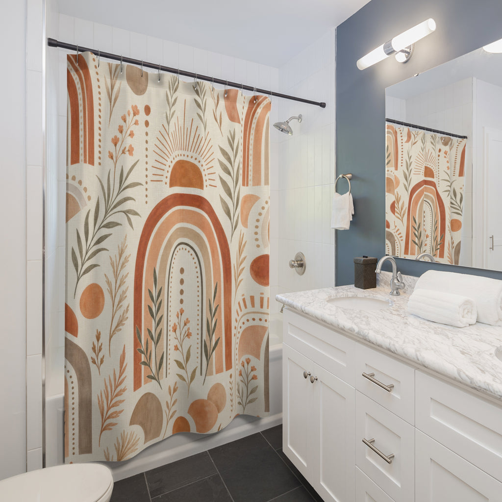 Terracotta Sun Arch Shower Curtain
