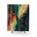 Malachite & Rust Abstract Mineral Shower Curtain