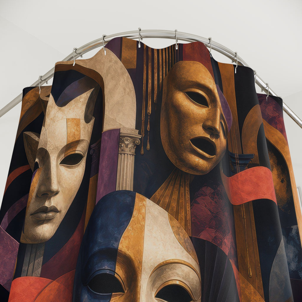 Surreal Theatre Masks Artistic Shower Curtain
