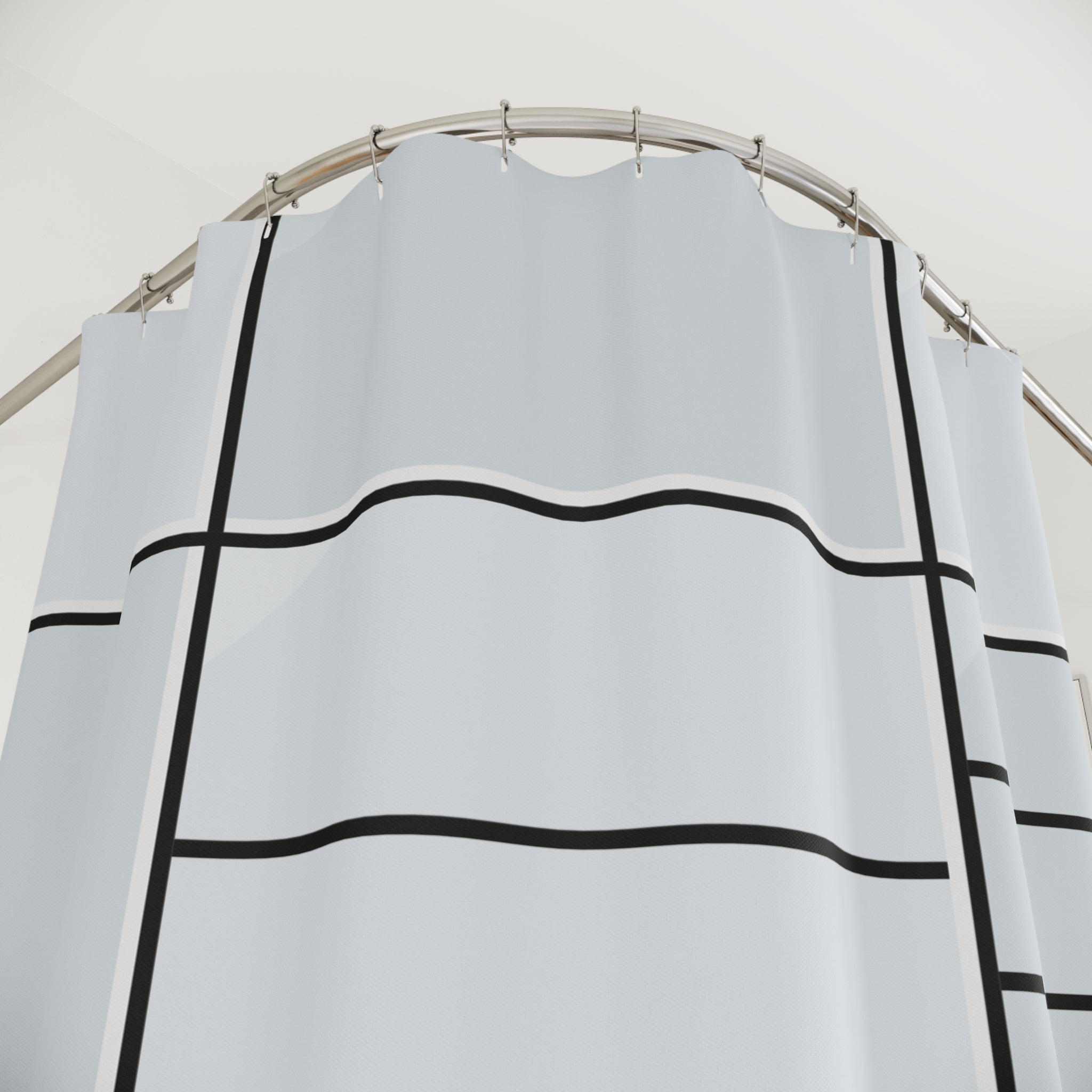Industrial Steel Grid Window Shower Curtain