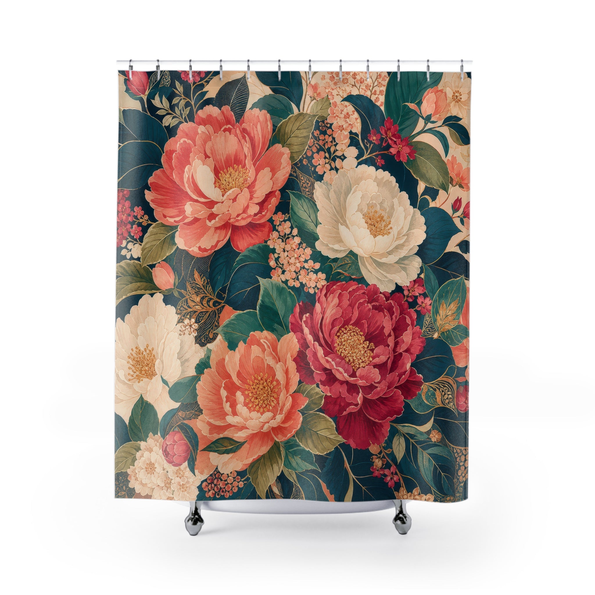 Large Peony Bouquet Shower Curtain