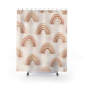 Boho Rainbow Arch Shower Curtain – Terracotta and Beige