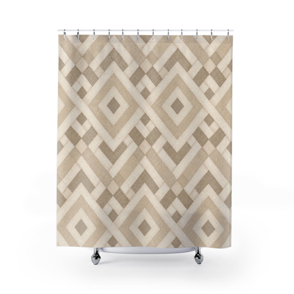 Diamond Chevron Geometric Shower Curtain