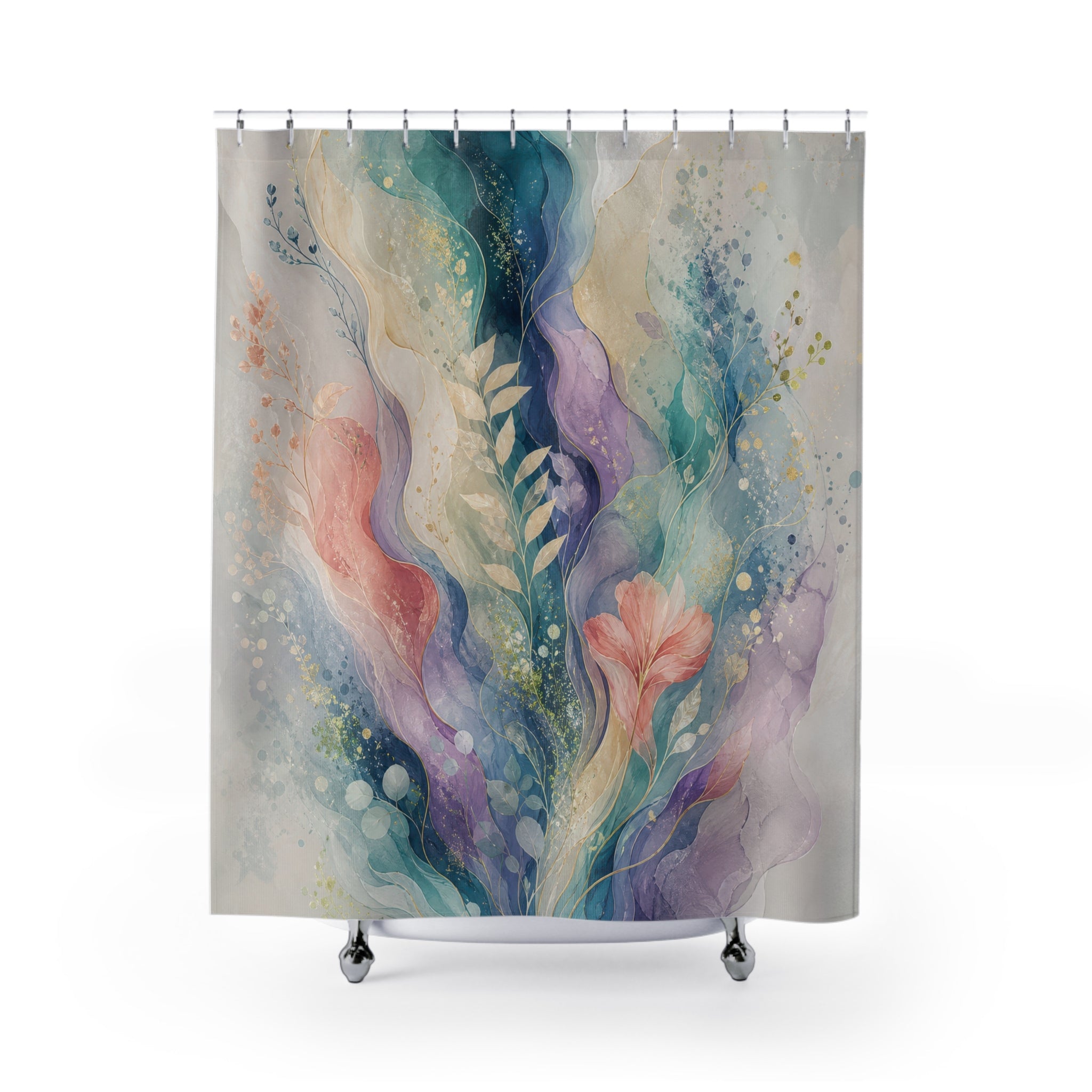 Pastel Aqua Watercolor Shower Curtain