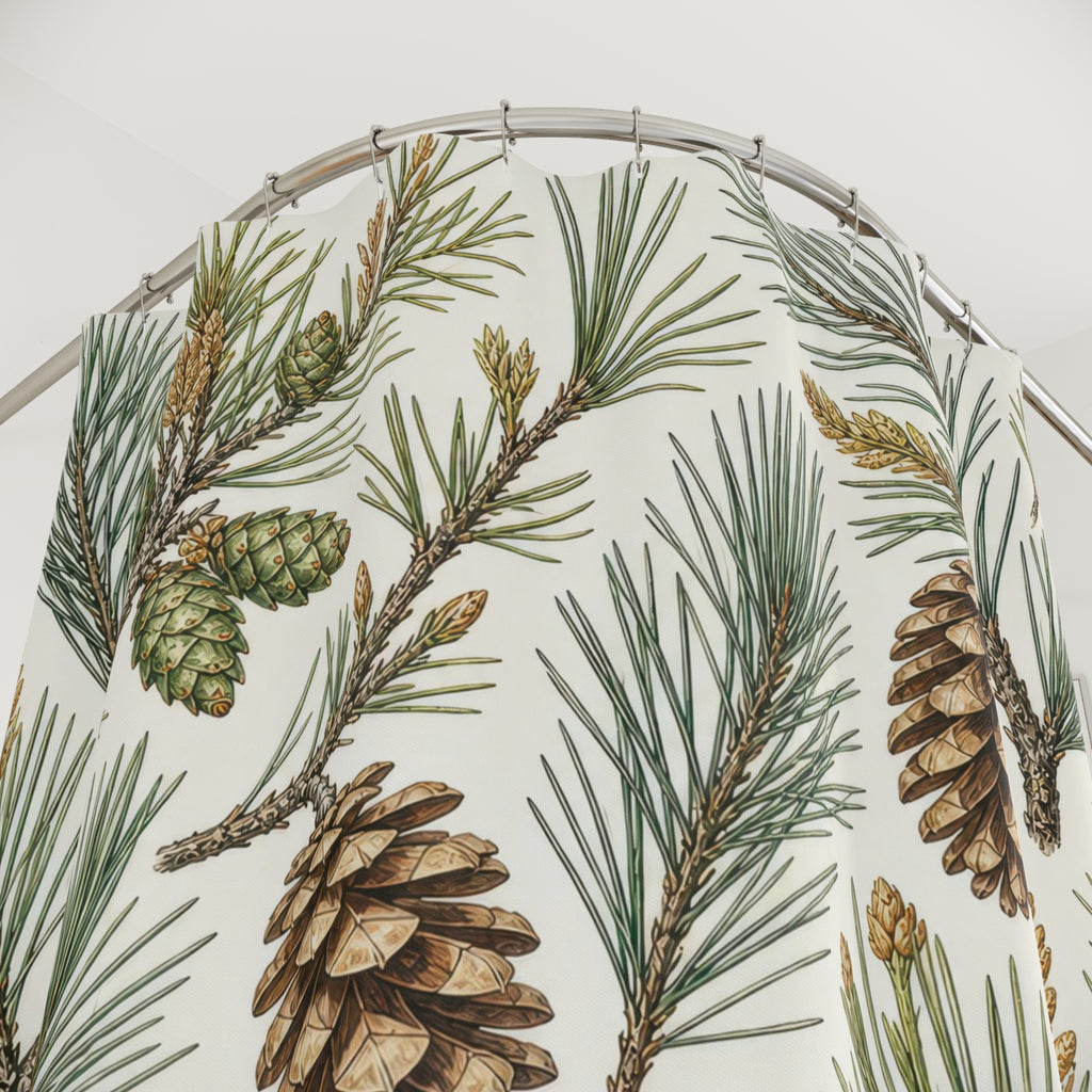 Evergreen Forest Botanical Shower Curtain