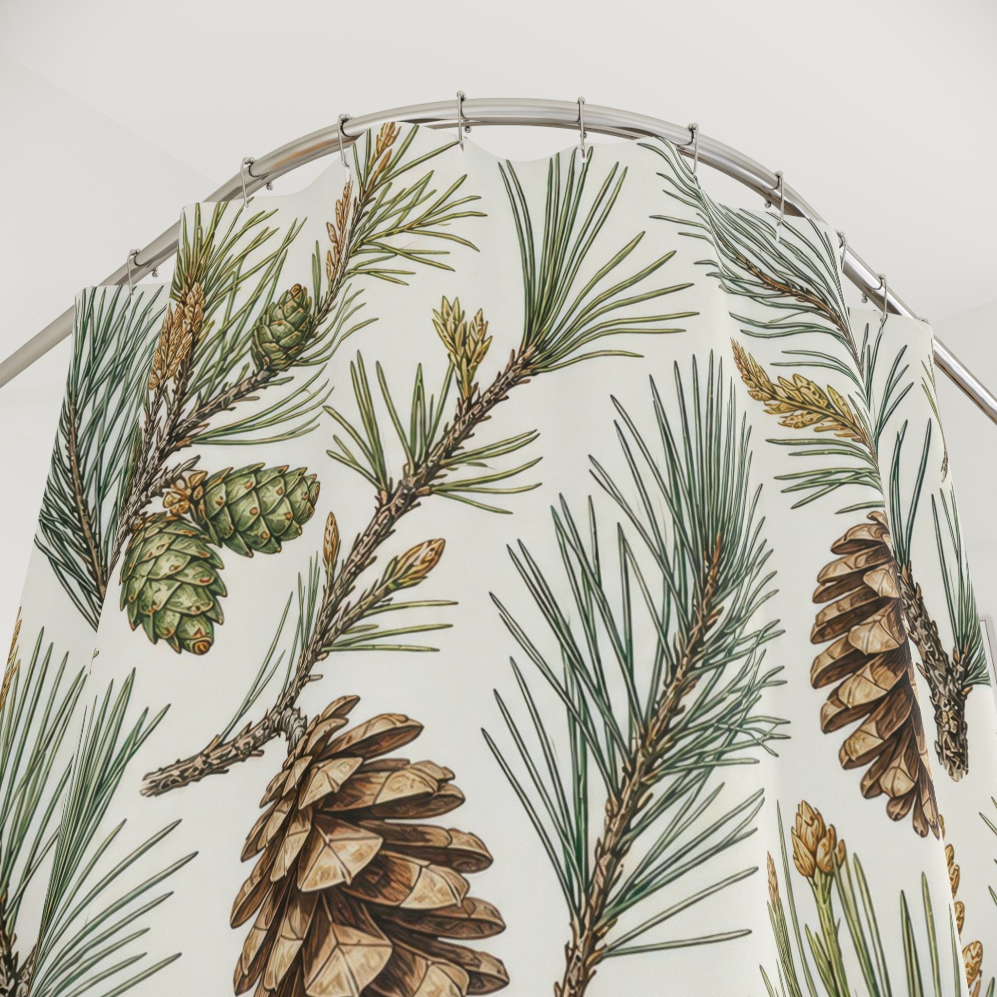 Evergreen Forest Botanical Shower Curtain