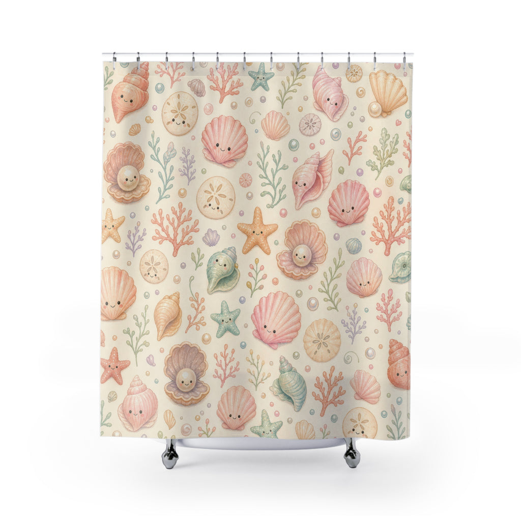 Pastel Seashell Cute Shower Curtain