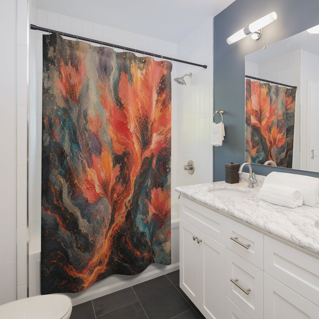 Volcanic Bloom Field Shower Curtain