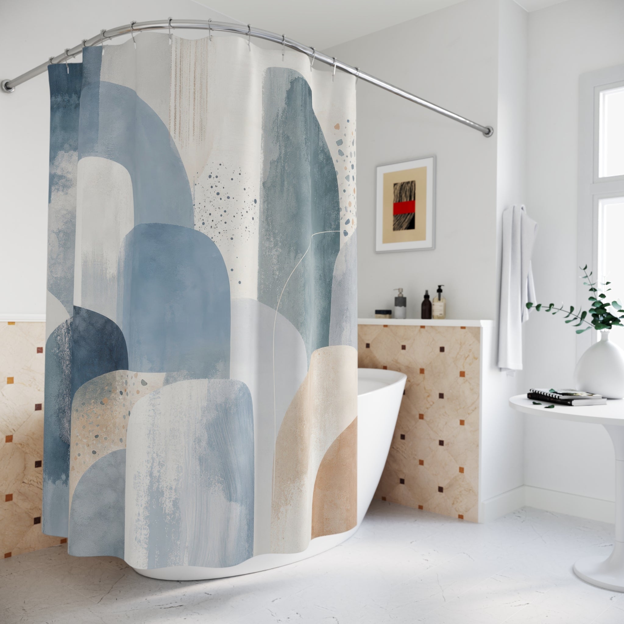 Soft Arch Watercolor Shower Curtain