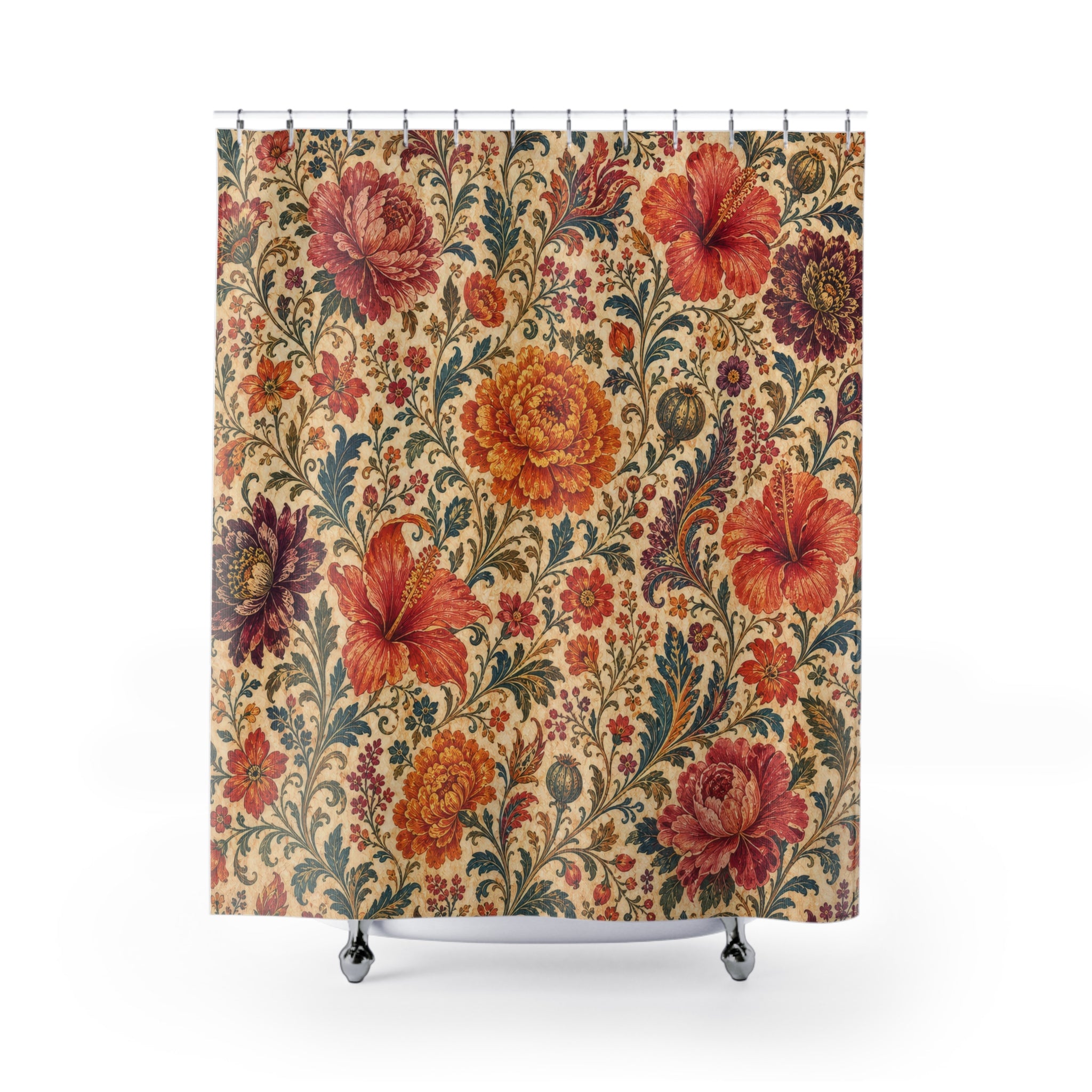 Hibiscus Tropical Floral Shower Curtain