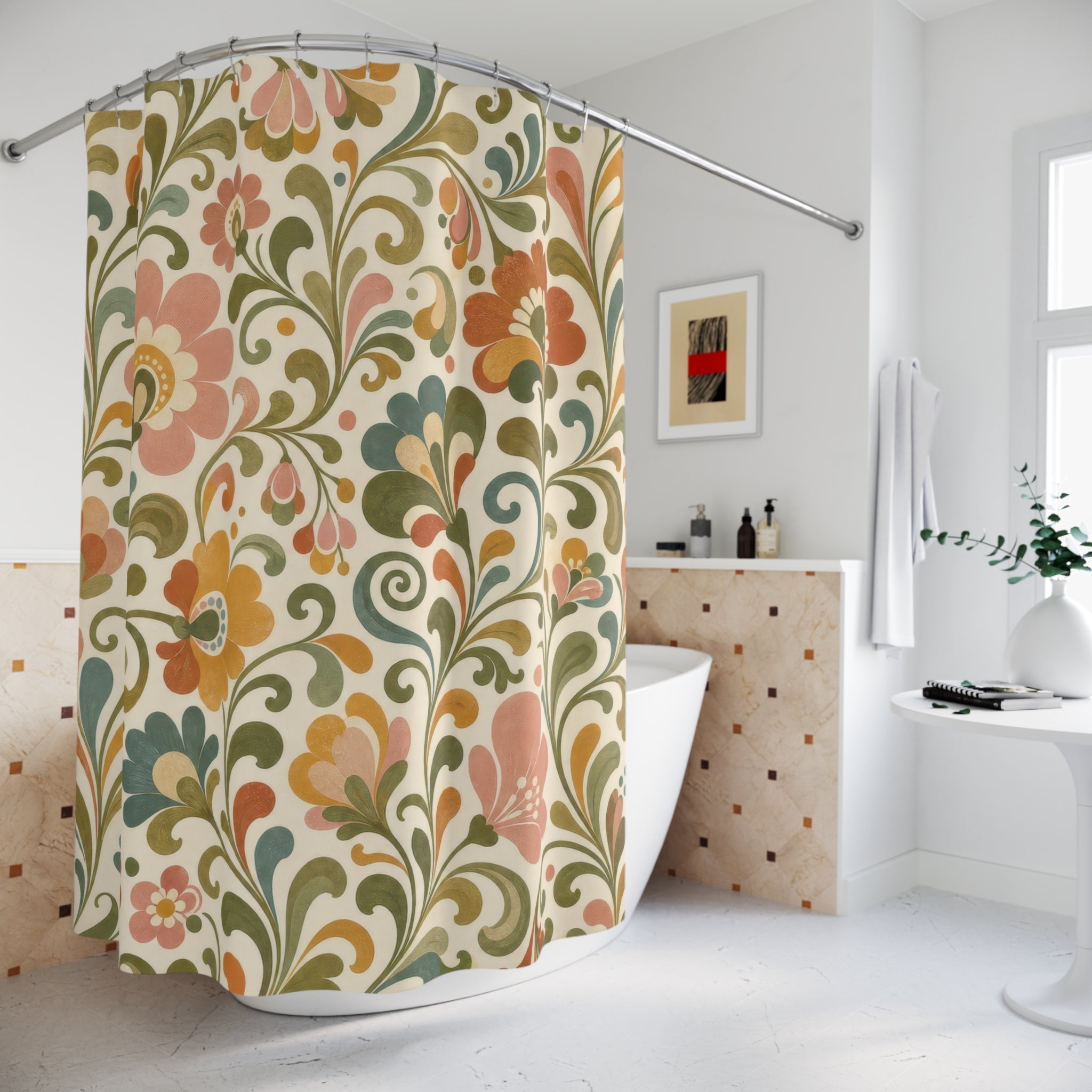 Boho Botanical Shower Curtain