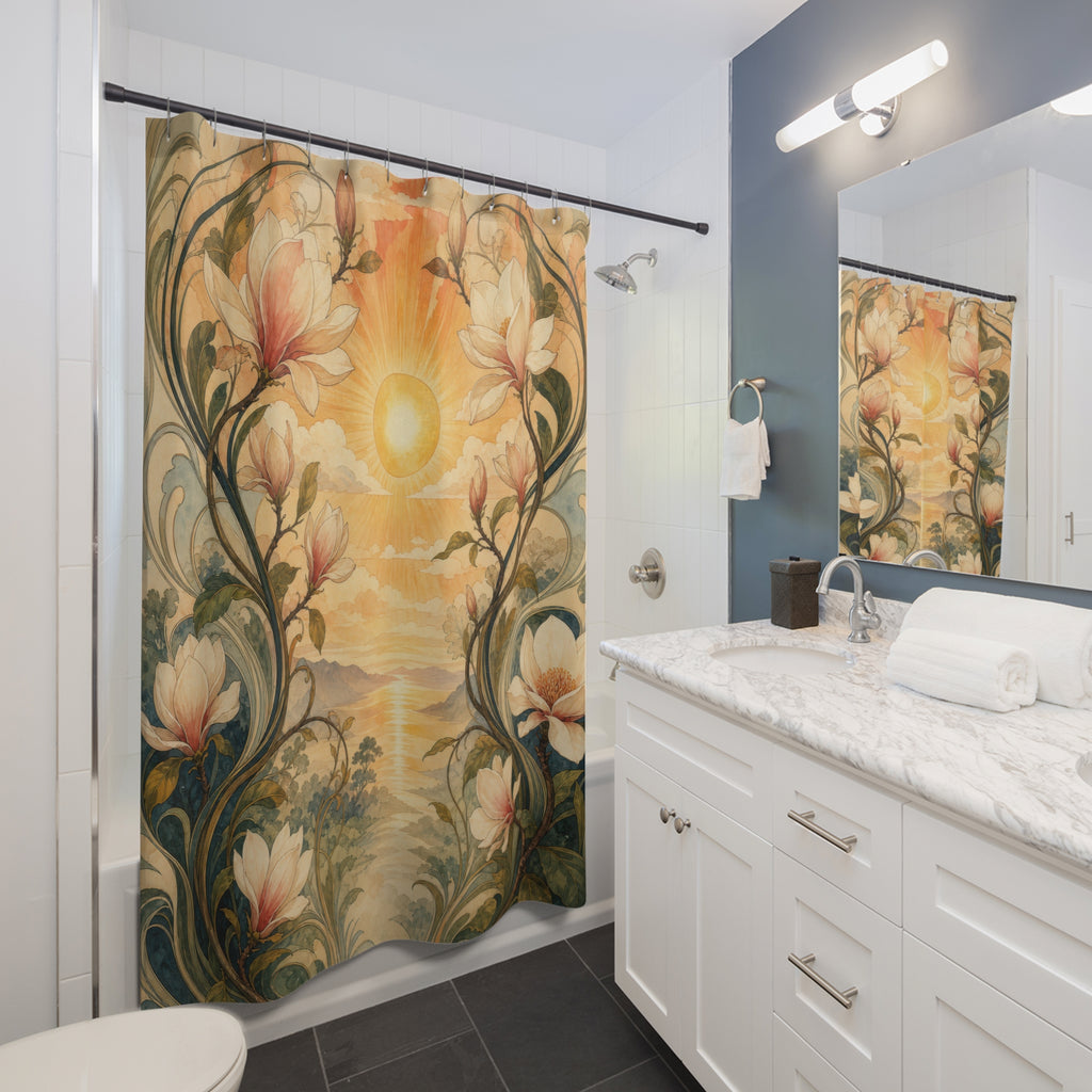 Art Nouveau Magnolia Sunrise Shower Curtain