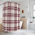 Burgundy and Cream Tartan Plaid Shower Curtain