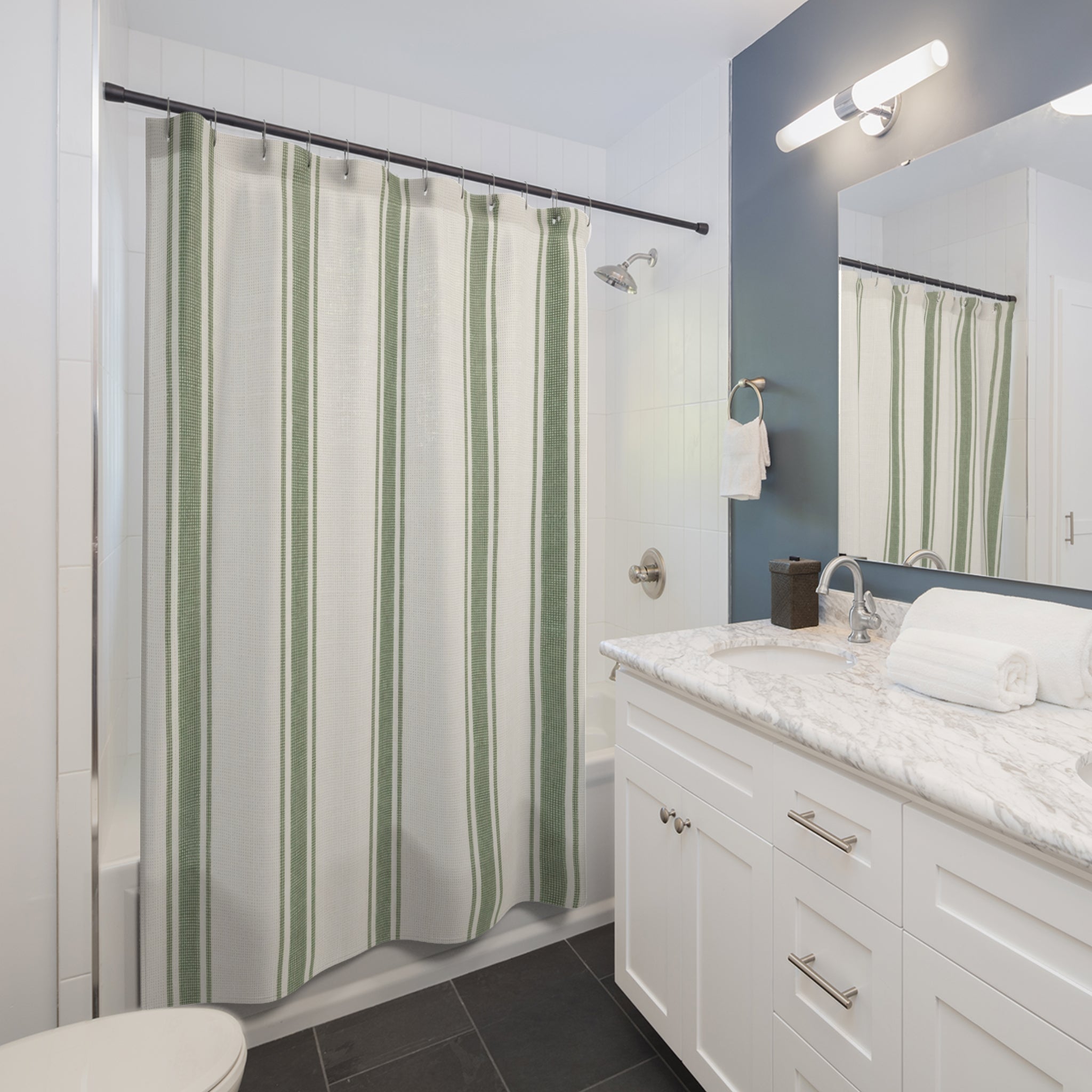 Juniper Ticking Stripe Shower Curtain