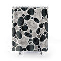 Black White Pebble Shower Curtain