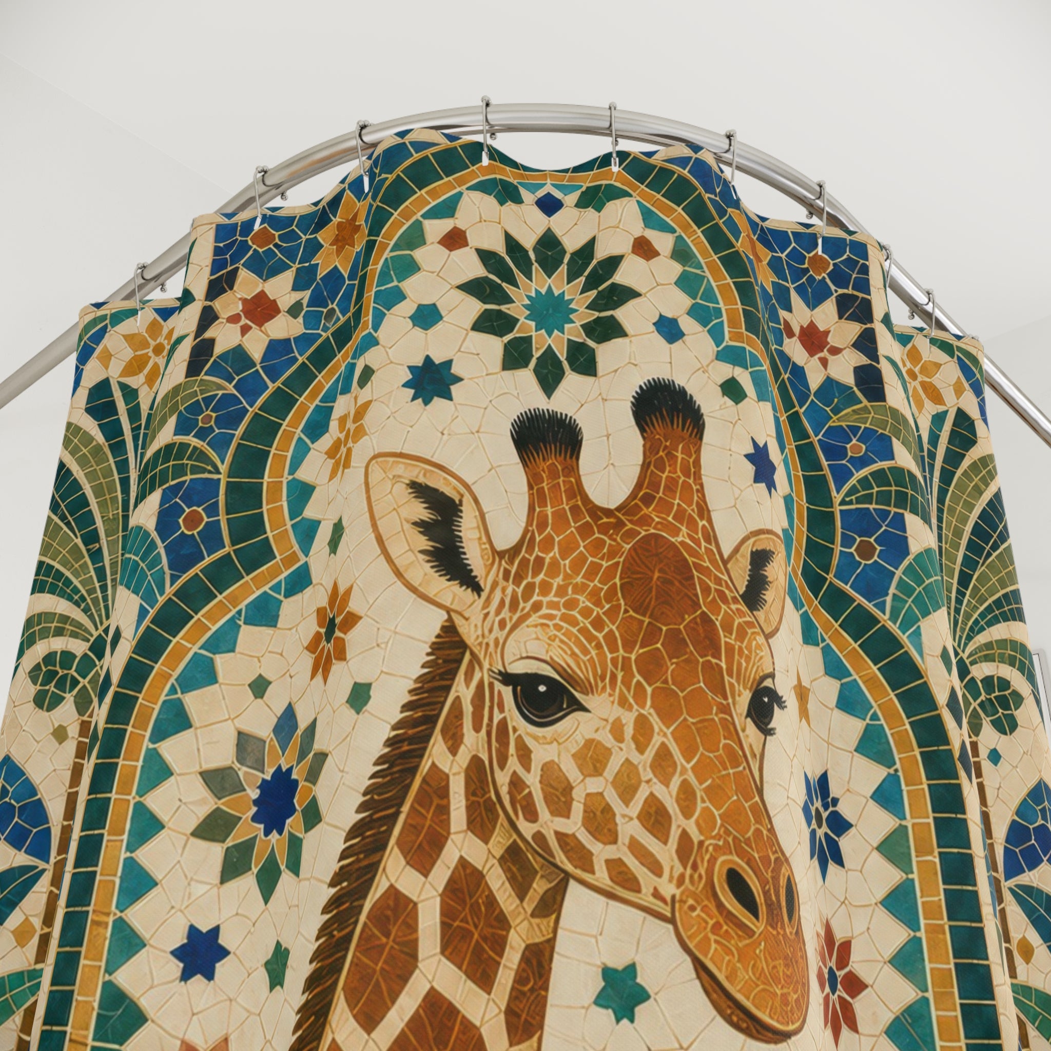 Moroccan Tile Safari Animal Shower Curtain
