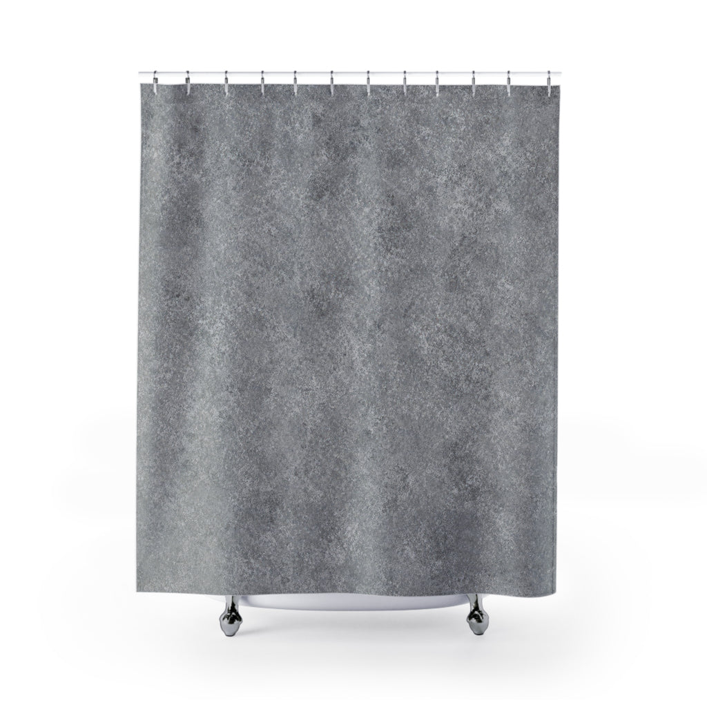 Gray Shower Curtain, Abstract Bath Decor, Concrete Look Texture Pattern, Modern Neutral Guest Bathroom Decor, Industrial Spa Style