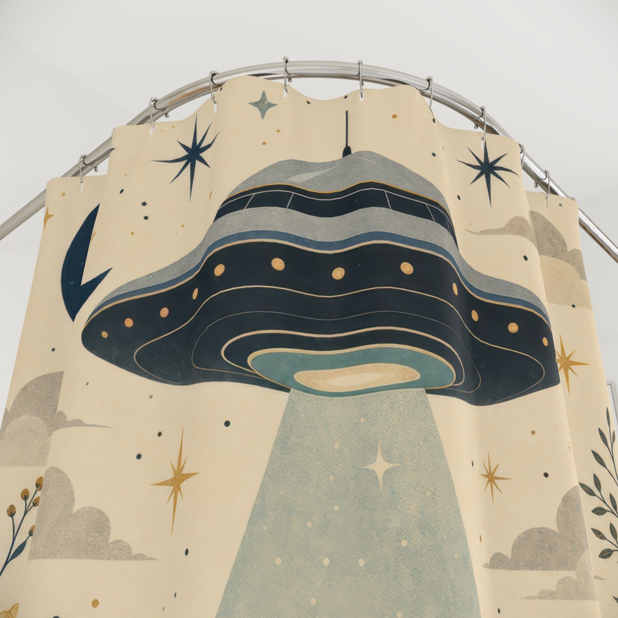 Space UFO Shower Curtain