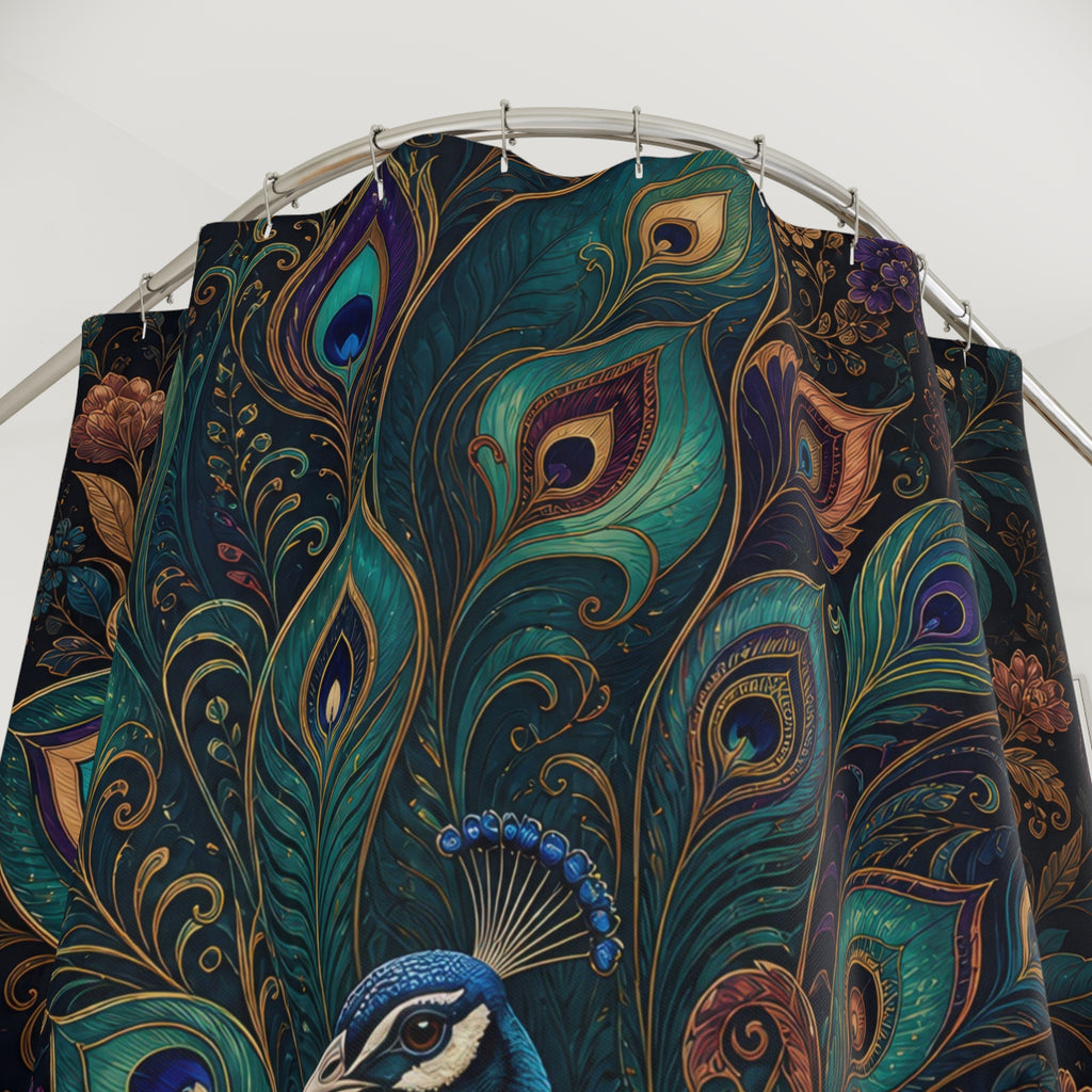 Jewel Garden Peacock Shower Curtain