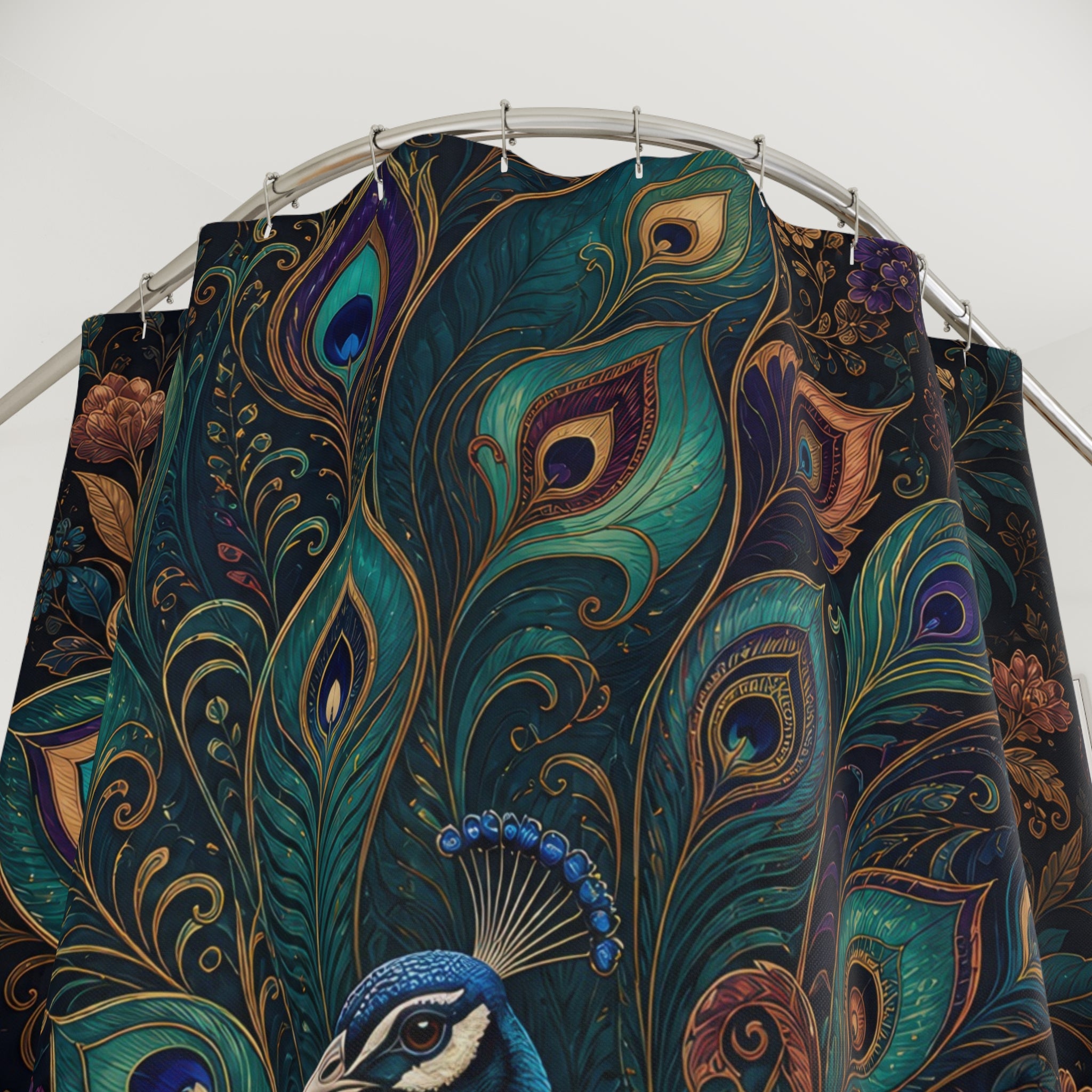 Jewel Garden Peacock Shower Curtain
