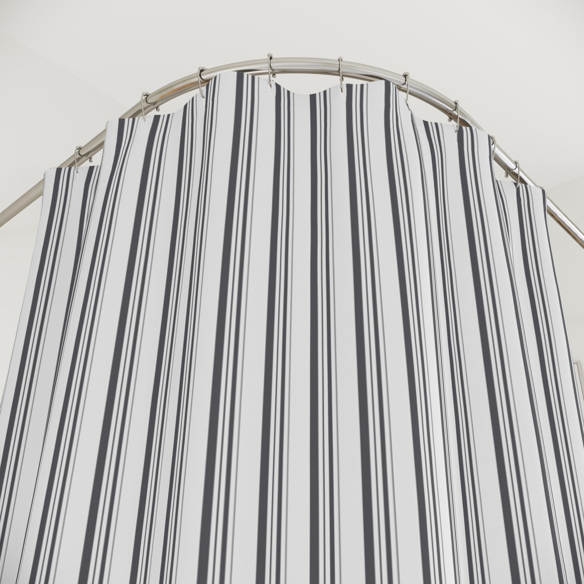 Grey Modern Stripe Shower Curtain