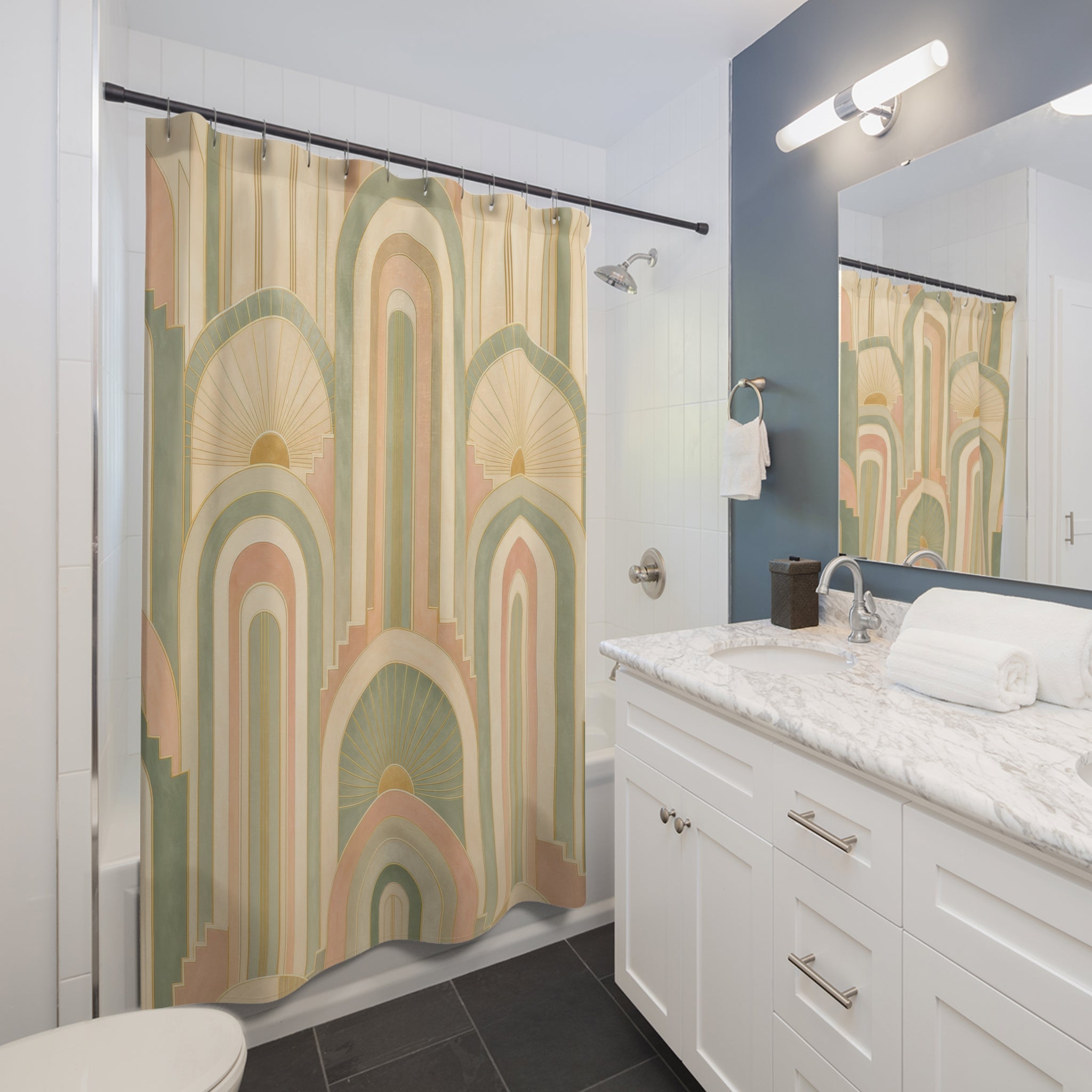 Geometric Art Deco Archway Shower Curtain