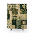Farmhouse Patchwork Green Shower Curtain