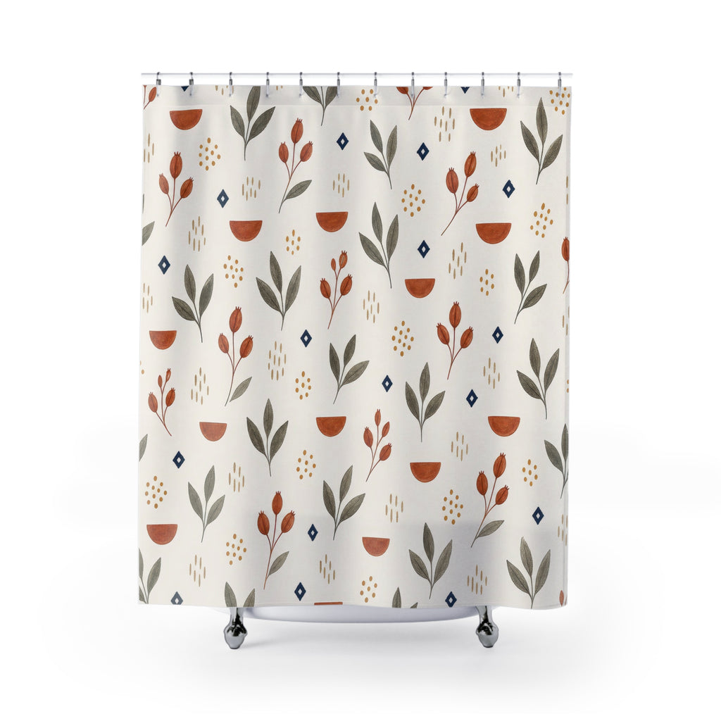 Burnt Orange Terracotta Shower Curtain: Burnt Orange Shower Cu