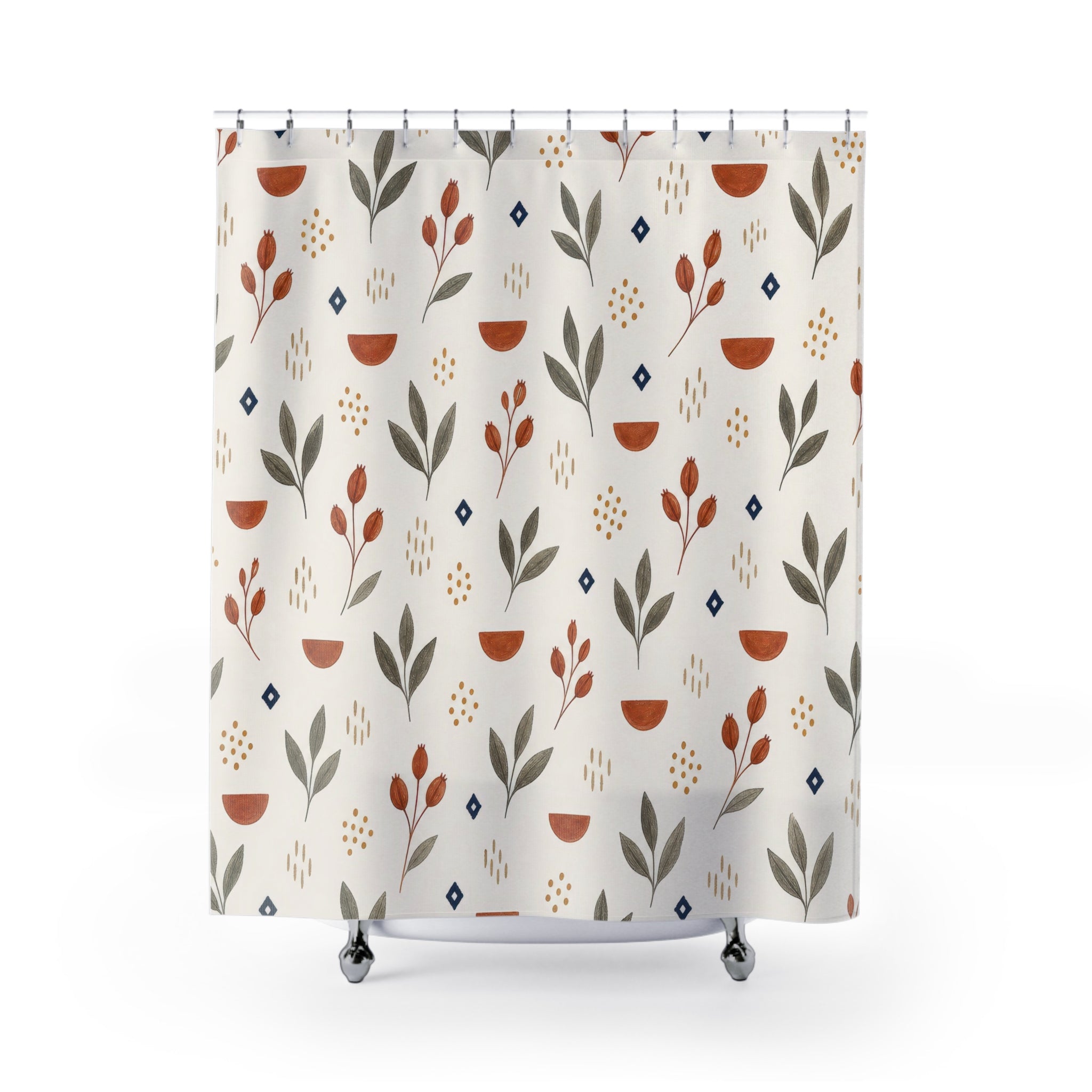 Burnt Orange Terracotta Shower Curtain: Burnt Orange Shower Cu